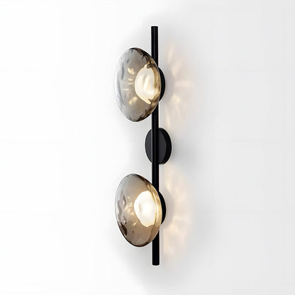Glass Sconce Light Fixture for Bedroom & Hallway – Iron Frame LED Accent Lighting 8 Inch – Indoor Wall Mount Ambient Light