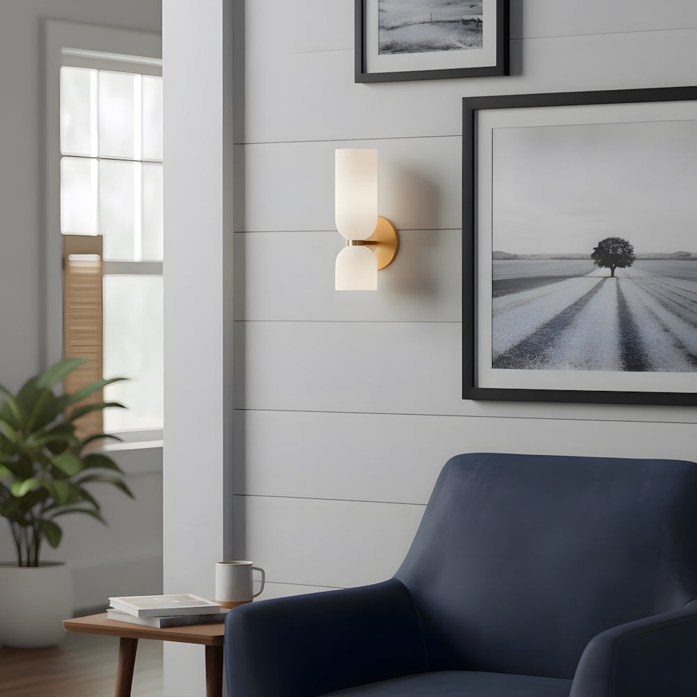 Dual-Arm Sconce with Clear Glass Shades 14 Inch Height Swivel Heads for Bedside Task Reading Hallway Entry Hardwired 110V E12 Socket Up to 4
