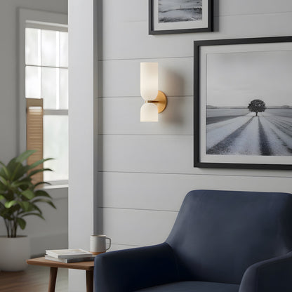 Dual-Arm Sconce with Clear Glass Shades 14 Inch Height Swivel Heads for Bedside Task Reading Hallway Entry Hardwired 110V E12 Socket Up to 4