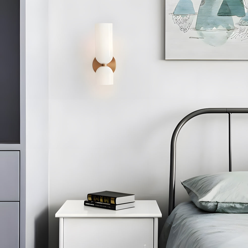 Dual-Arm Sconce with Clear Glass Shades 14 Inch Height Swivel Heads for Bedside Task Reading Hallway Entry Hardwired 110V E12 Socket Up to 4