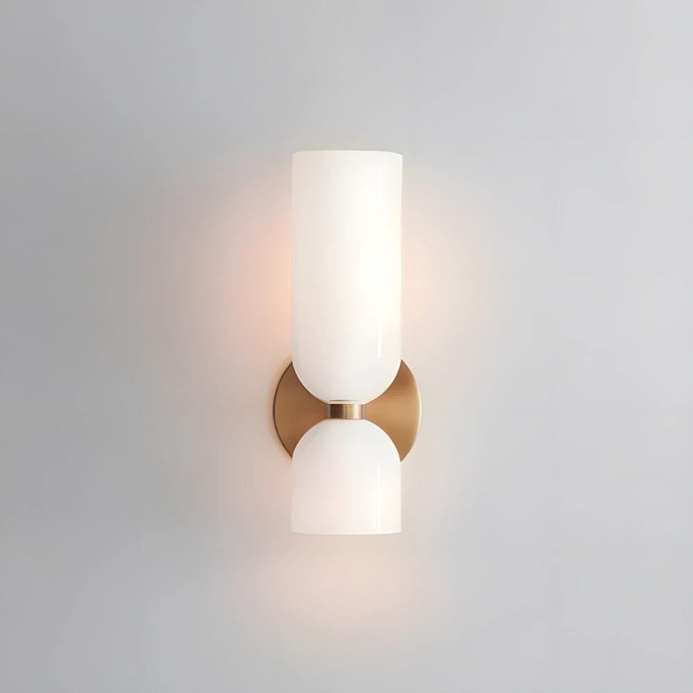 Dual-Arm Sconce with Clear Glass Shades 14 Inch Height Swivel Heads for Bedside Task Reading Hallway Entry Hardwired 110V E12 Socket Up to 4