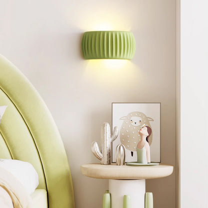 Sconce Light Fixture for Bedrooms and Hallways – 9.4 inch Resin Accent Fixture in Soft Cream – Wired Bulb Socket for Modern Interiors – Spac