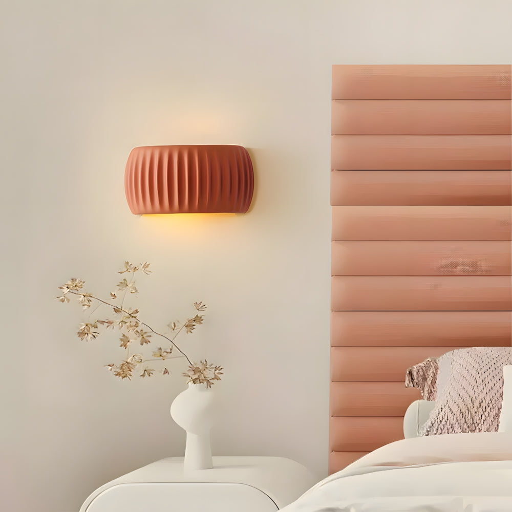 Sconce Light Fixture for Bedrooms and Hallways – 9.4 inch Resin Accent Fixture in Soft Cream – Wired Bulb Socket for Modern Interiors – Spac