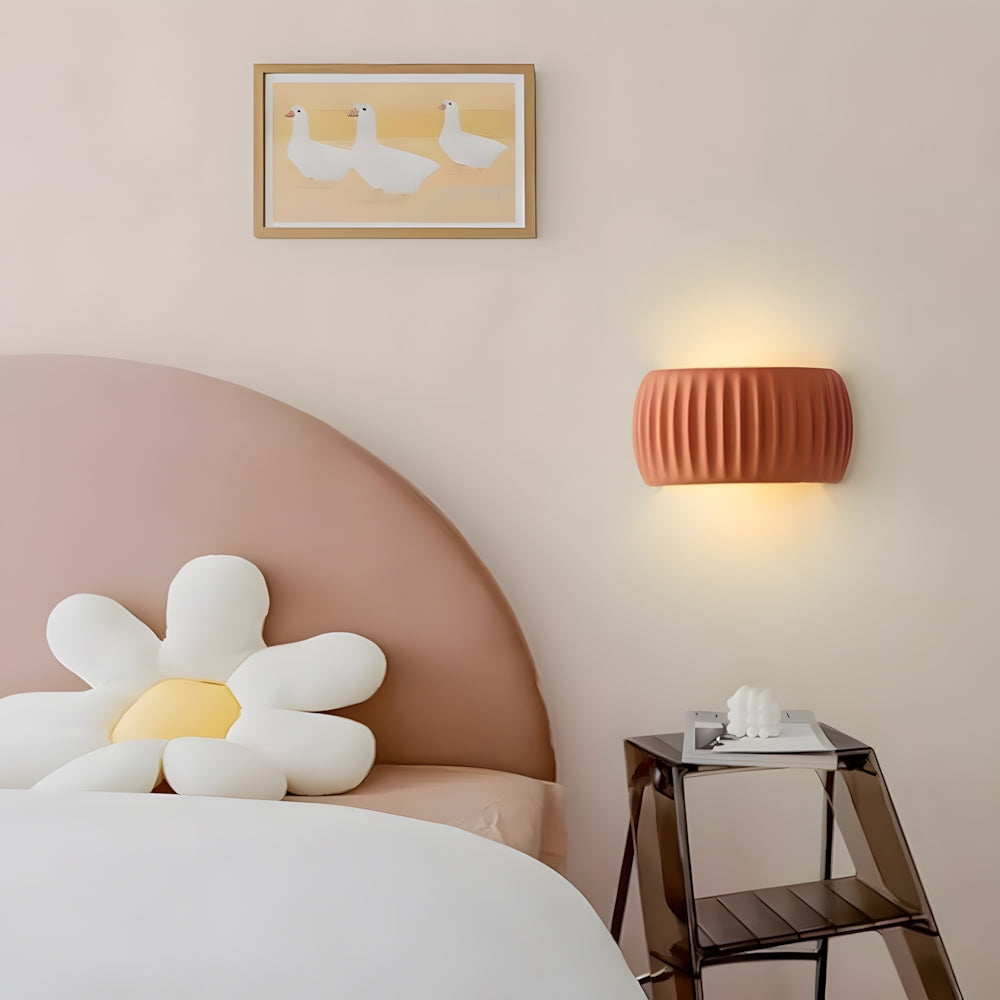 Sconce Light Fixture for Bedrooms and Hallways – 9.4 inch Resin Accent Fixture in Soft Cream – Wired Bulb Socket for Modern Interiors – Spac