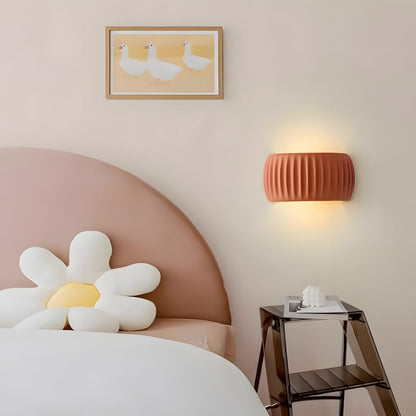 Sconce Light Fixture for Bedrooms and Hallways – 9.4 inch Resin Accent Fixture in Soft Cream – Wired Bulb Socket for Modern Interiors – Spac