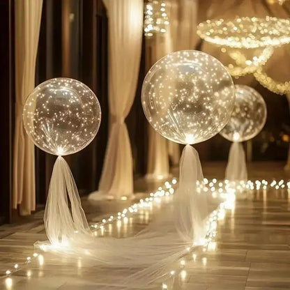 Set of 10 LED Balloons – Warm White Lighting for Celebrations