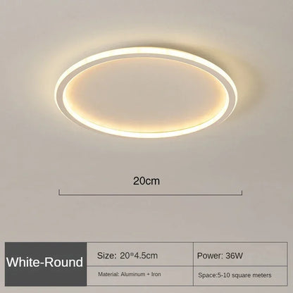 LED Flush Mount Ceiling Light 24-Inch Round Aluminum Contemporary Fixture for Bedroom Living Room Home Office Dimmable Modern Circle Overhea