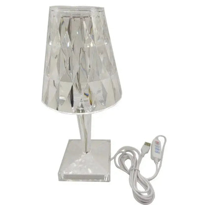 Cordless Crystal LED Table Lamp with Touch Control and Rechargeable Battery for Bedroom Nightstand Desk Living Room Ambient Lighting