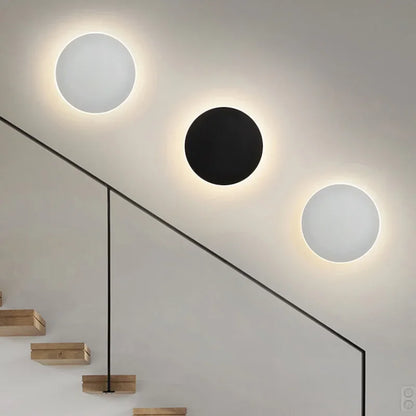 Round LED Sconce 10W Aluminum Fixture 12 Inch Warm White Light for Bedroom Hallway Living Room Modern Minimalist Touch Control or Standard S