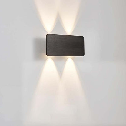 LED Wall Light Fixture Aluminum Rectangle Up Down Sconce for Bedroom Living Room Hallway Modern Minimalist Indoor Accent Lighting 6W Black W