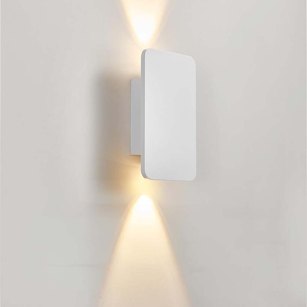 LED Wall Light Fixture Aluminum Rectangle Up Down Sconce for Bedroom Living Room Hallway Modern Minimalist Indoor Accent Lighting 6W Black W