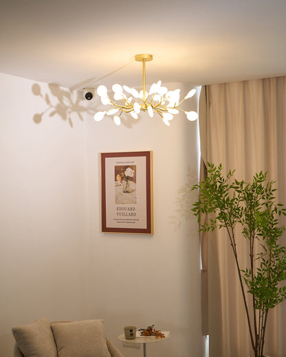 Acrylic Branch Chandelier with Adjustable LED Lights for Dining Room & Entryway - 30 to 63 Light Branches - Dimmable Gold or Black Metal Fin