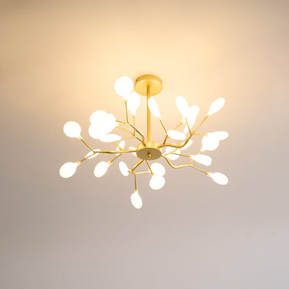 Branching LED Chandelier Gold & Acrylic Modern Statement Fixture Multi-Arm Ceiling Light for Dining Room Living Room Bedroom Adjustable Ligh