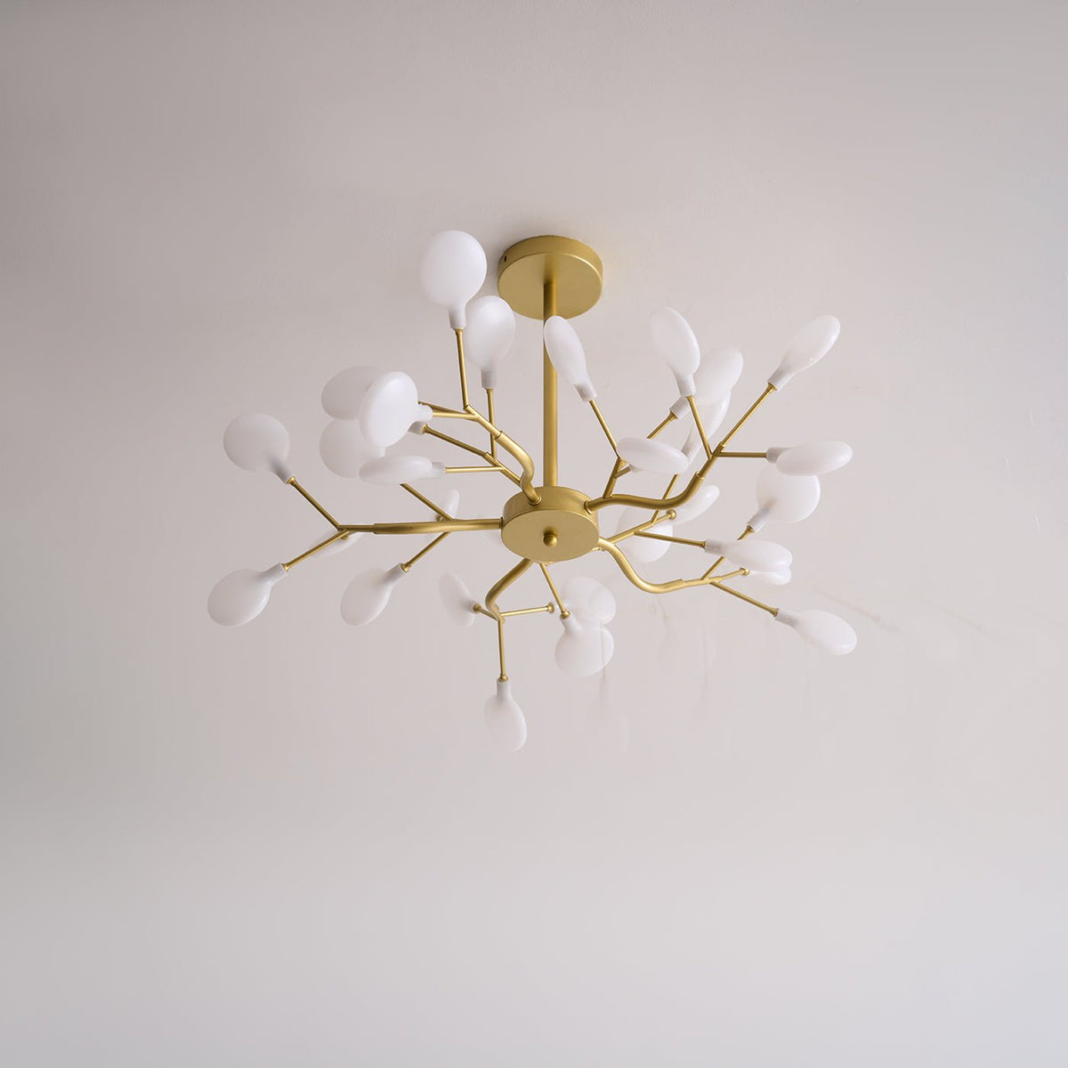 Acrylic Branch Chandelier with Adjustable LED Lights for Dining Room & Entryway - 30 to 63 Light Branches - Dimmable Gold or Black Metal Fin