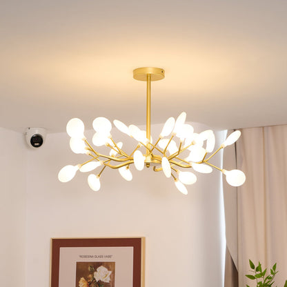 Branching LED Chandelier Gold & Acrylic Modern Statement Fixture Multi-Arm Ceiling Light for Dining Room Living Room Bedroom Adjustable Ligh