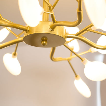 Branching LED Chandelier Gold & Acrylic Modern Statement Fixture Multi-Arm Ceiling Light for Dining Room Living Room Bedroom Adjustable Ligh
