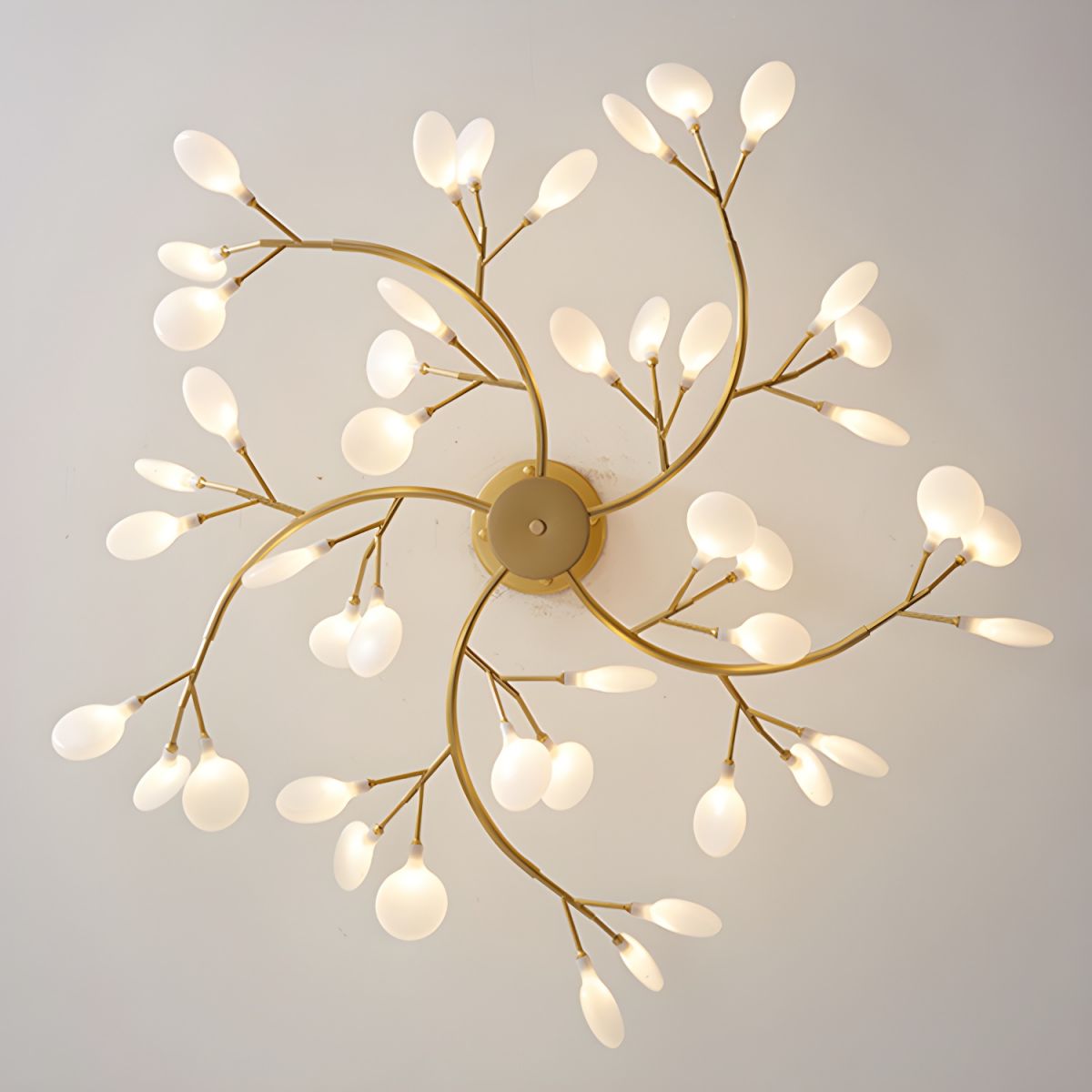 Branching LED Chandelier Gold & Acrylic Modern Statement Fixture Multi-Arm Ceiling Light for Dining Room Living Room Bedroom Adjustable Ligh