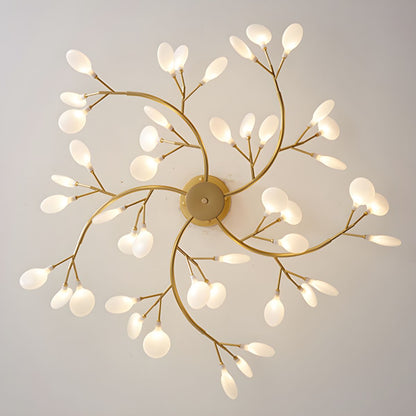 Branching LED Chandelier Gold & Acrylic Modern Statement Fixture Multi-Arm Ceiling Light for Dining Room Living Room Bedroom Adjustable Ligh