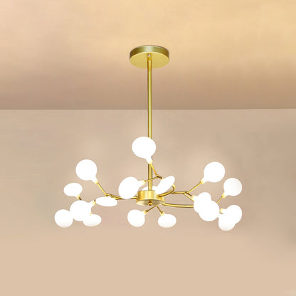 Branching LED Chandelier Gold & Acrylic Modern Statement Fixture Multi-Arm Ceiling Light for Dining Room Living Room Bedroom Adjustable Ligh