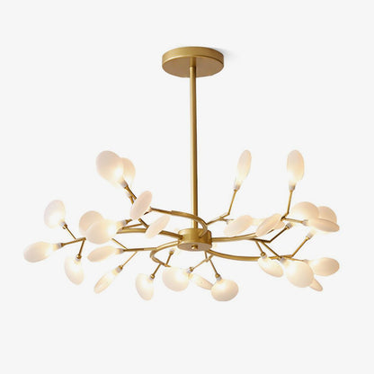 Acrylic Branch Chandelier with Adjustable LED Lights for Dining Room & Entryway - 30 to 63 Light Branches - Dimmable Gold or Black Metal Fin