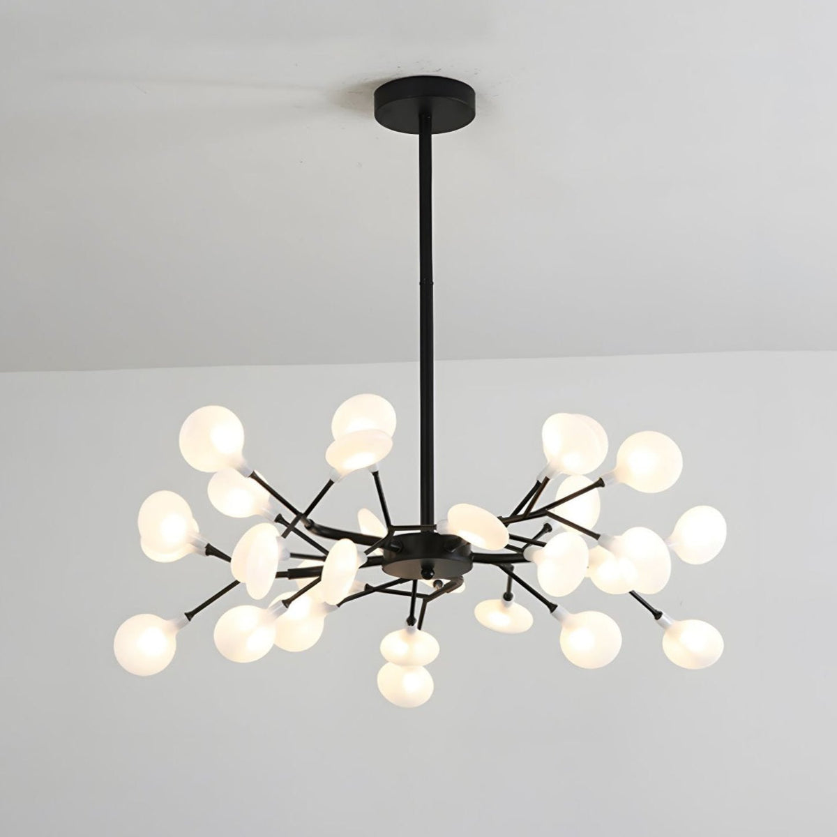 Acrylic Branch Chandelier with Adjustable LED Lights for Dining Room & Entryway - 30 to 63 Light Branches - Dimmable Gold or Black Metal Fin