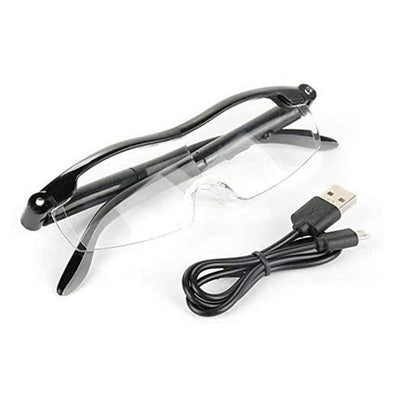 Rechargeable Magnifier Eyeglasses with Dual LED Work Lights for Close-Up Hobbies Crafts Reading DIY Fine Detail Tasks Seniors Adults