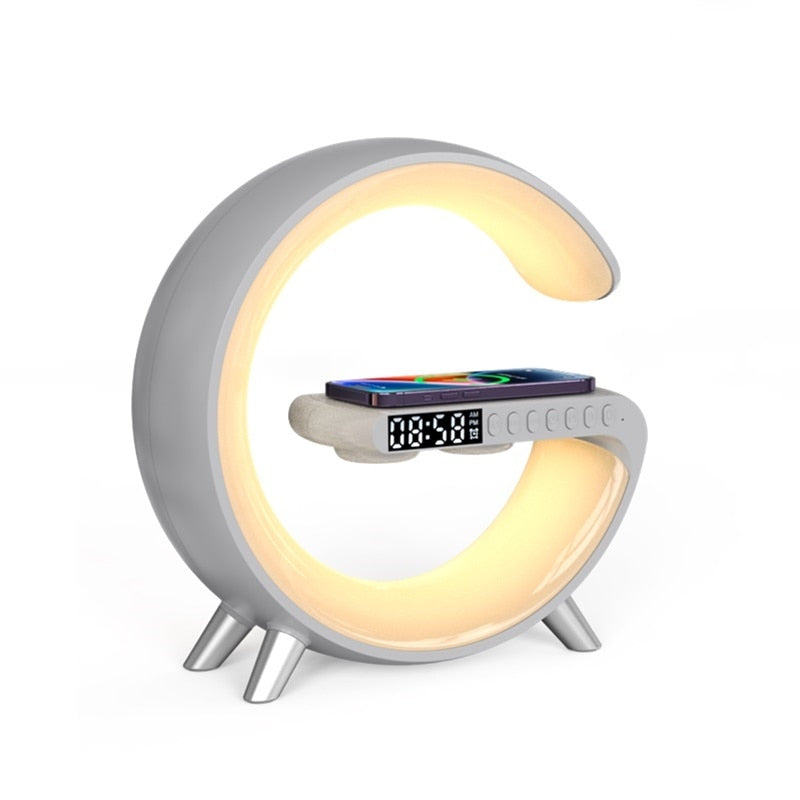 LED Smart Lamp with Wireless Charging, Bluetooth Speaker, and RGB Light Effects