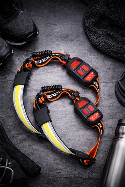 Ultra-Wide 230° Rechargeable LED Headlamp – 1000 Lumens, Waterproof with Rear Safety Light, 2-Pack for Camping, Hiking, Running