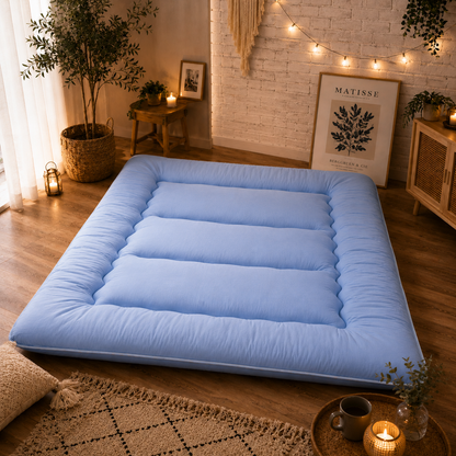 Floor Mattress Foldable 4 Inch Thick, Japanese Futon Mattress Roll Up Floor Bed, Washable Quilted Folding Mattress