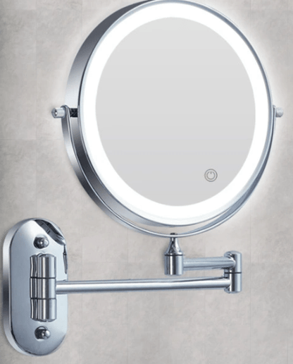 Rechargeable Lighted Vanity Mirror with Magnification & Touch Dimming for Bathroom Counter Makeup Application Skincare Beauty Routine