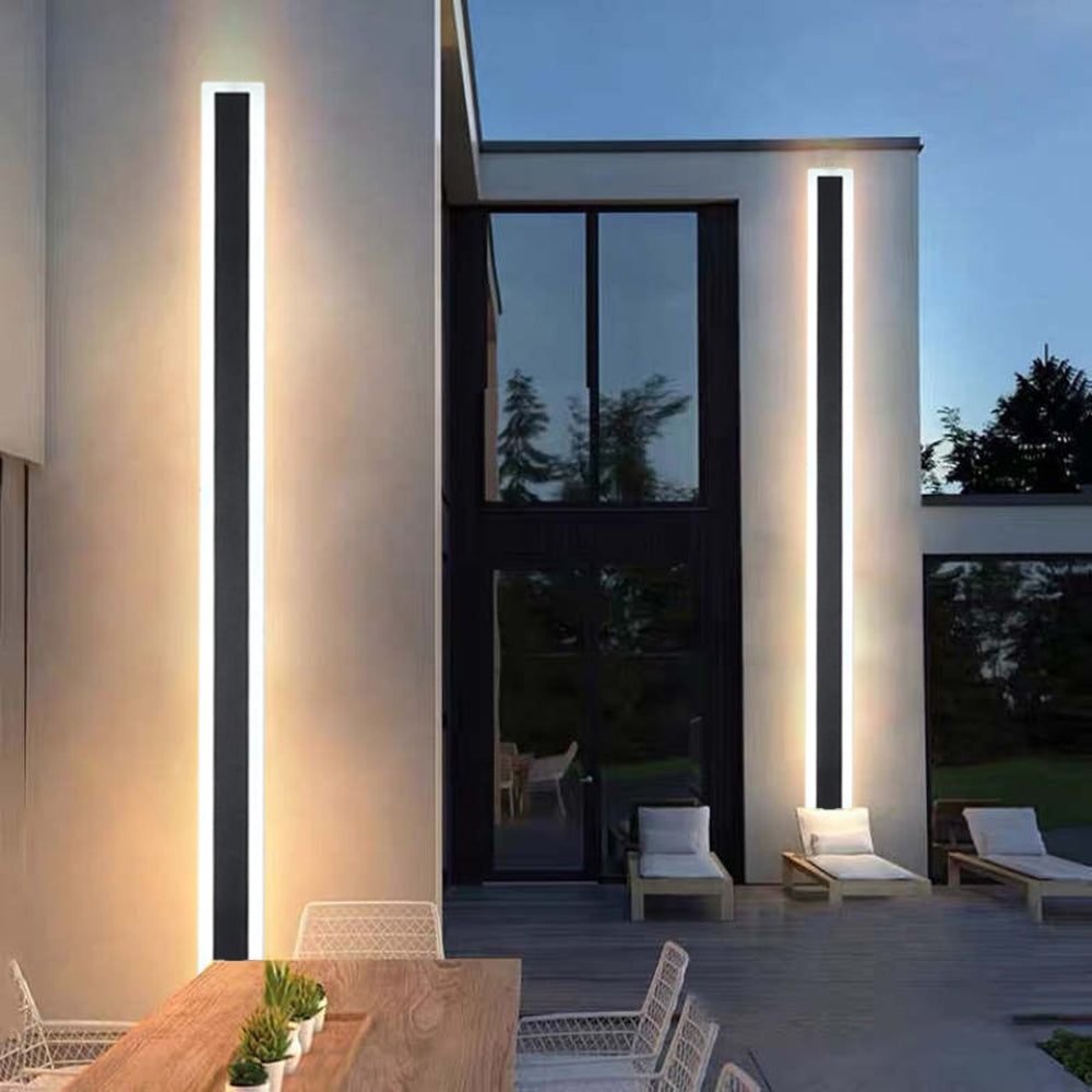 Waterproof Linear LED Outdoor Wall Light Modern Metal Weatherproof Sconce for Garden Patio Entryway Hallway Exterior Porch Walkway IP65