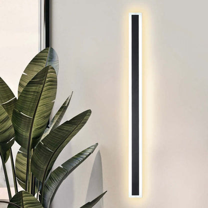 Outdoor LED Wall Sconce Modern Black Aluminum Linear Light for Patio Garden Entry Waterproof IP65 Rated Indoor Outdoor Wall Mount Fixture