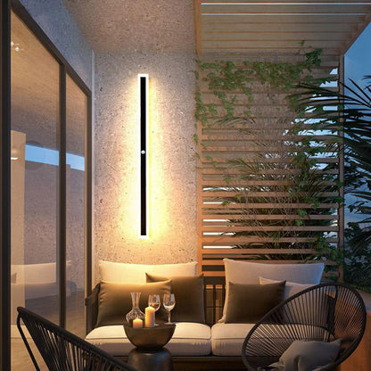 Waterproof Linear LED Outdoor Wall Light Modern Metal Weatherproof Sconce for Garden Patio Entryway Hallway Exterior Porch Walkway IP65