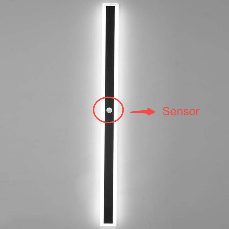 Outdoor LED Wall Sconce Modern Black Aluminum Linear Light for Patio Garden Entry Waterproof IP65 Rated Indoor Outdoor Wall Mount Fixture