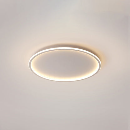 Dimmable Round LED Flush Mount Ceiling Light for Bedroom Living Room | Black White Metal Acrylic | Indoor Hardwired 12-20 Inch Fixture