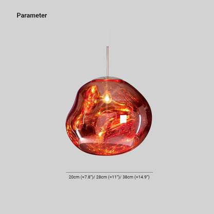 Molten Acrylic Hanging Light Fixture 15 in Warm Glow E27 Socket for Dining Room Kitchen Island Above Table Modern Sculptural Ceiling Lamp Or