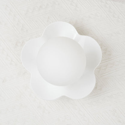 Flower-Shaped Resin Wall Sconce with Frosted Glass Shade – LED G9 Socket, Playful Modern Decor for Bedroom, Nursery & Living Room