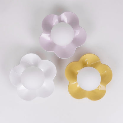 Flower-Shaped Resin Wall Sconce with Frosted Glass Shade – LED G9 Socket, Playful Modern Decor for Bedroom, Nursery & Living Room