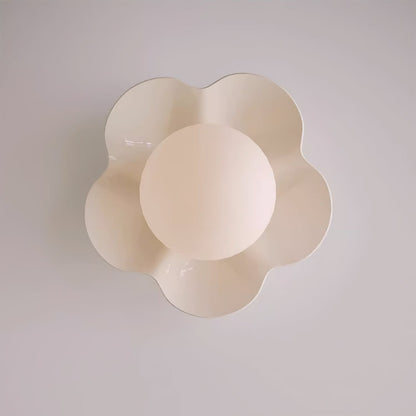 Flower-Shaped Resin Wall Sconce with Frosted Glass Shade – LED G9 Socket, Playful Modern Decor for Bedroom, Nursery & Living Room