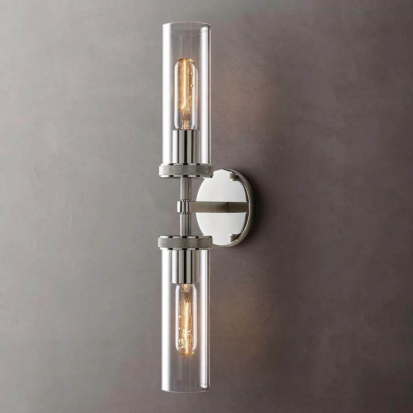 Crystal Wall Sconce Light Fixture Brass Finish for Bedroom Hallway Entryway Living Room Bathroom Vanity Hardwired Dimmable