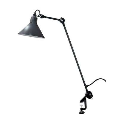Clamp-On Task Light with Pivoting Arm Iron Construction Metal Shade Reading Light for Home Office Study Workspace Bedside Black Finish