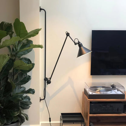 Articulating Swing Arm Sconce Matte Black 46.5 Inch Reach Bedside Reading Light for Bedroom Office Hallway Adjustable Wall-Mounted Task Lamp
