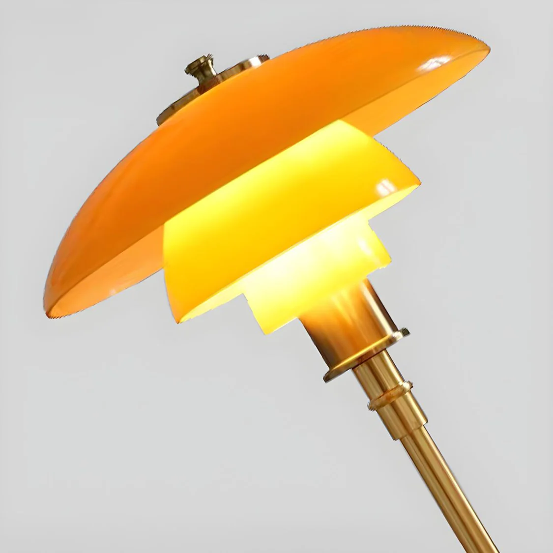 Frosted Glass Desk Lamp 18 in Tall Gold Metal Base E27 Socket Rotary Switch for Nightstand Study Office Reading