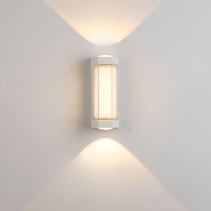 Cylindrical Outdoor Wall Sconce Up Down Light 10W LED Weatherproof Porch Facade Fixture Black White for Entryway Garden Patio Pathway Modern