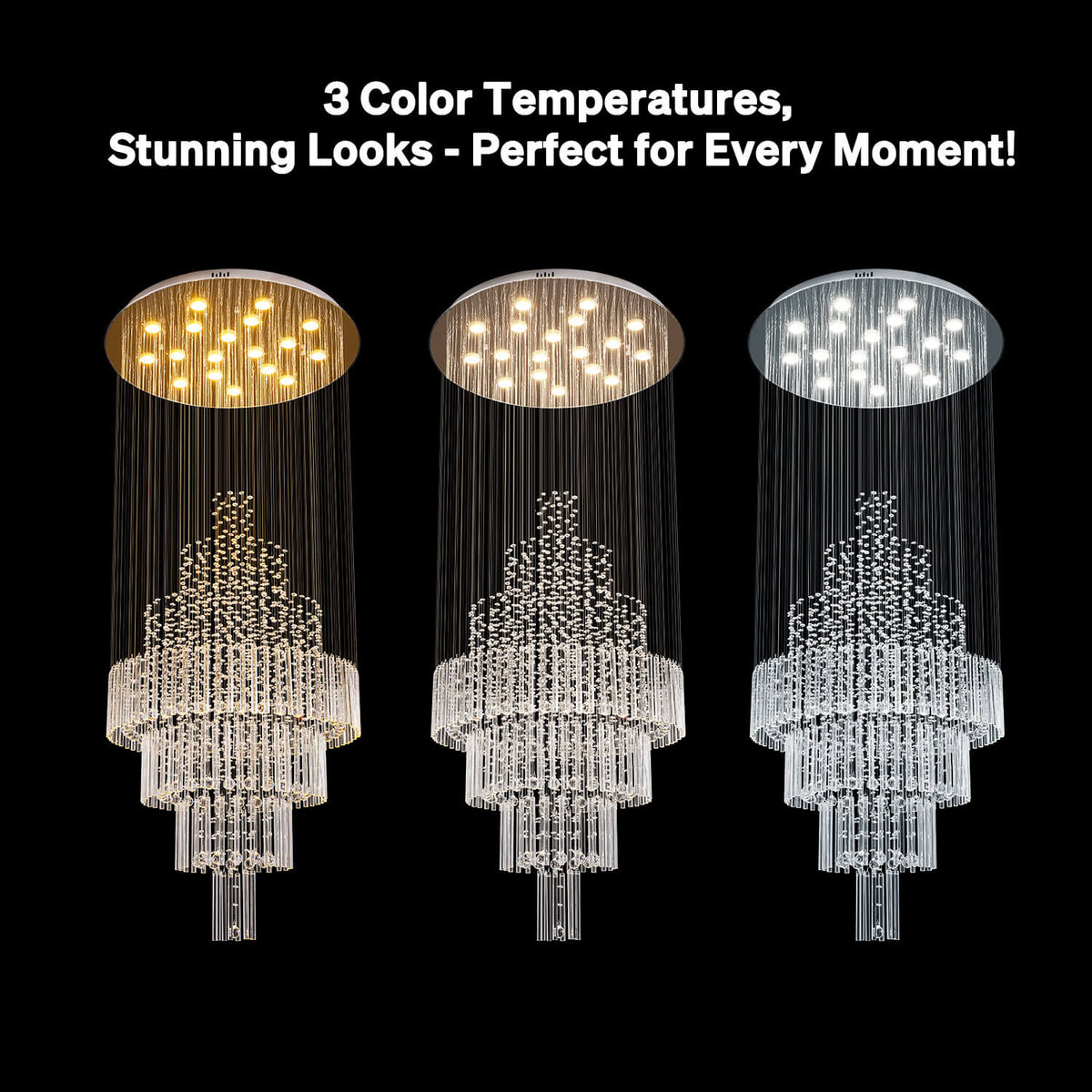 Spiral Crystal Chandelier with Adjustable Height for Grand Entryways and Foyers
