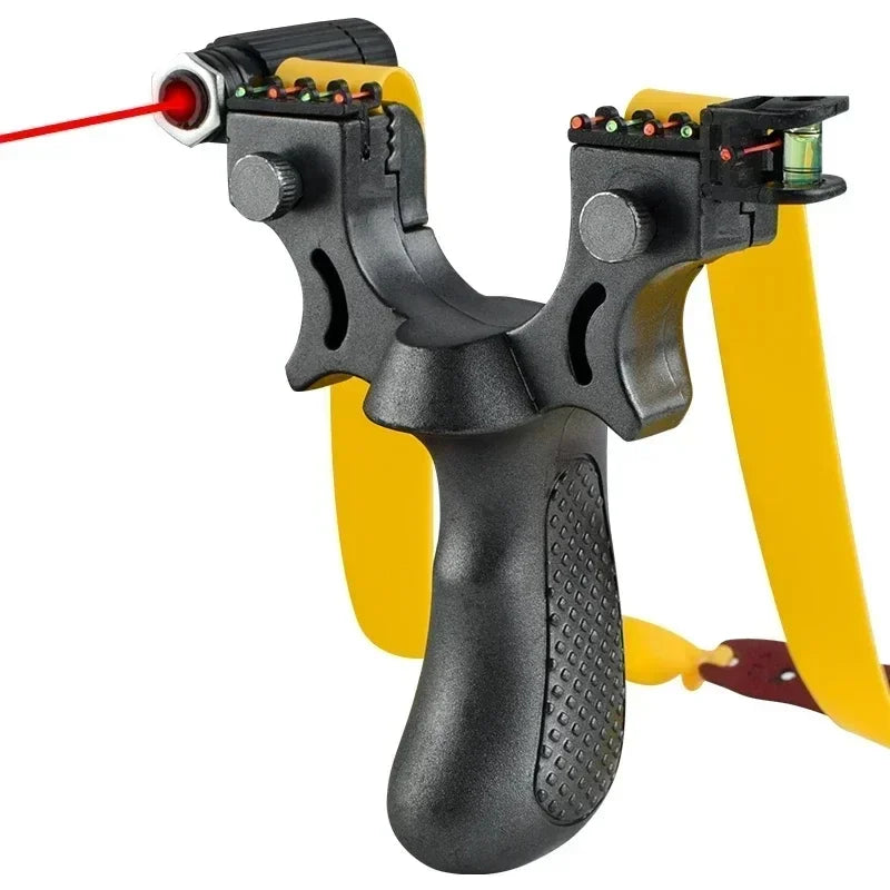 Handheld Wrist-Brace Catapult with Laser Aim Guide & Built-In Level for Backyard Target Shooting