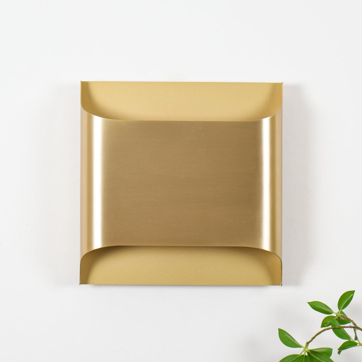 Brass Indoor LED Wall Light Fixture for Bedroom Living Room Hallway 10 Inch Square Contemporary Accent Lamp E14 G9 Socket Modern Home Lighti