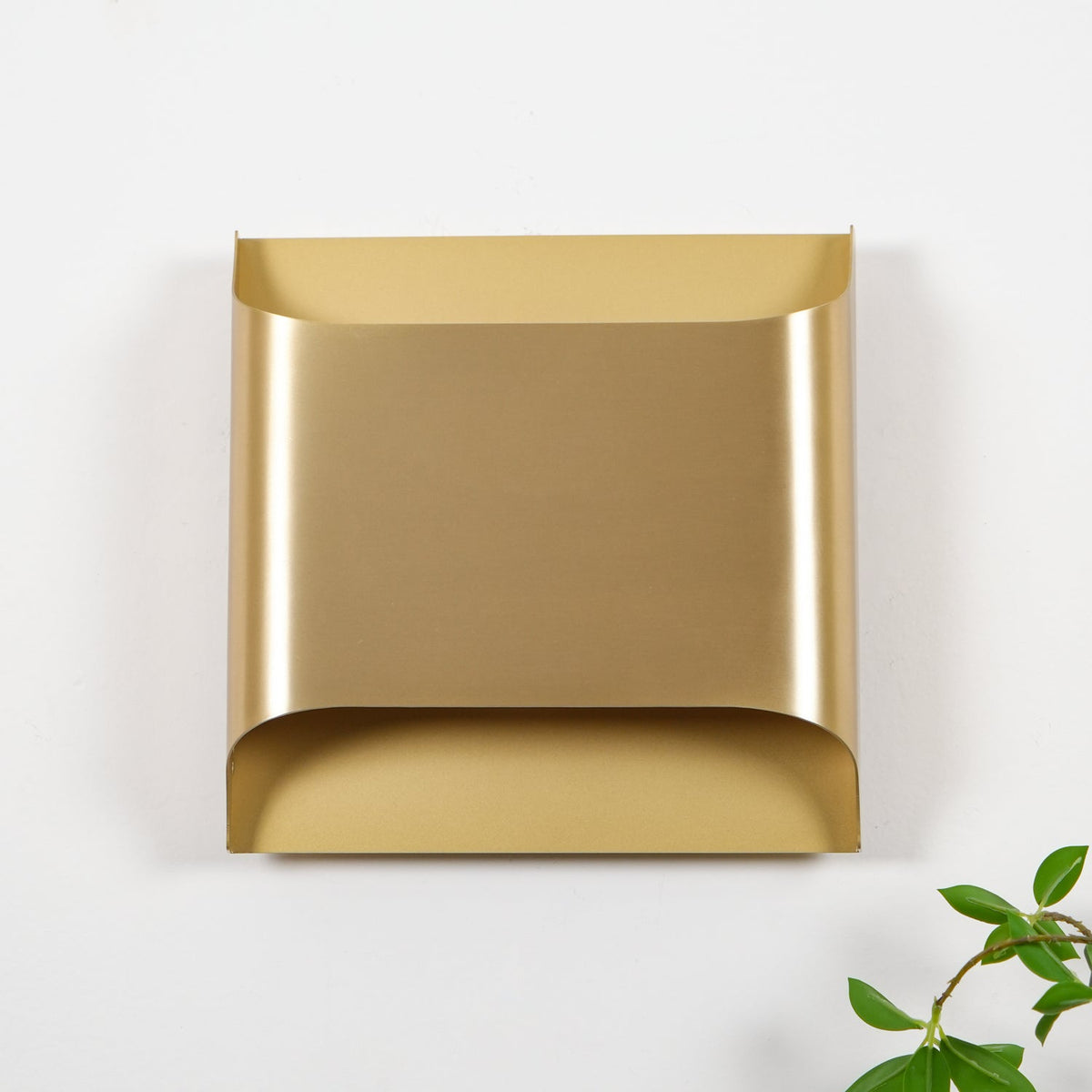 Brass Indoor LED Wall Light Fixture for Bedroom Living Room Hallway 10 Inch Square Contemporary Accent Lamp E14 G9 Socket Modern Home Lighti