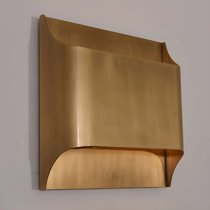 Brass Indoor LED Wall Light Fixture for Bedroom Living Room Hallway 10 Inch Square Contemporary Accent Lamp E14 G9 Socket Modern Home Lighti