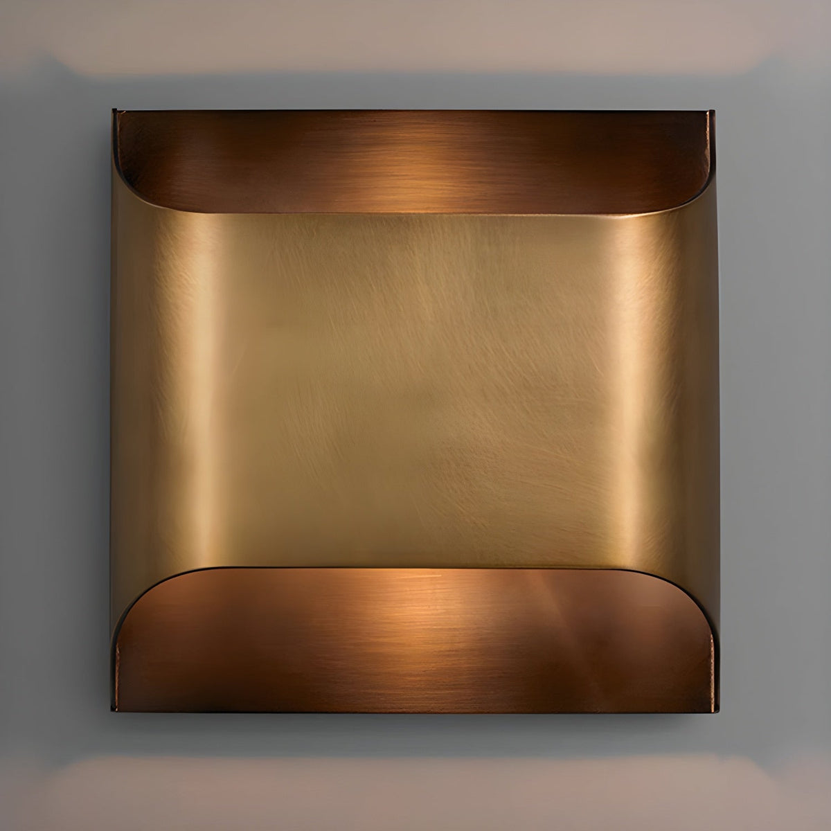 Brass Indoor LED Wall Light Fixture for Bedroom Living Room Hallway 10 Inch Square Contemporary Accent Lamp E14 G9 Socket Modern Home Lighti